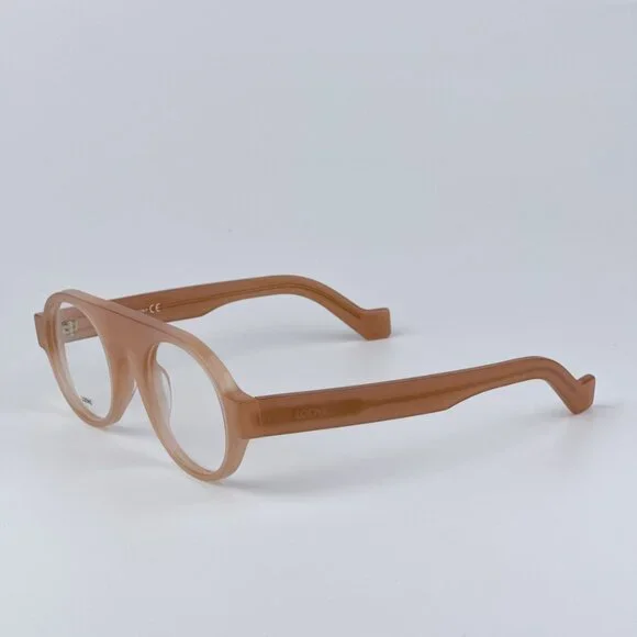 Loewe Women BRAND NEW Eyeglasses Shiny Light Pink Demo Round LW50009I 072